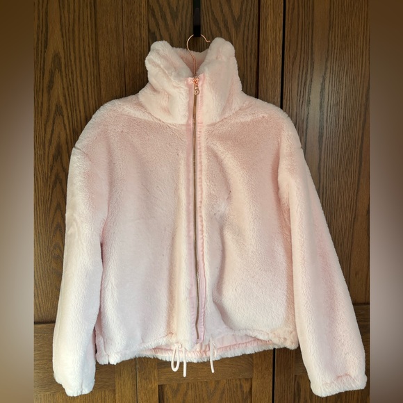 Pink Faux Fur Bomber Jacket - Picture 3 of 7